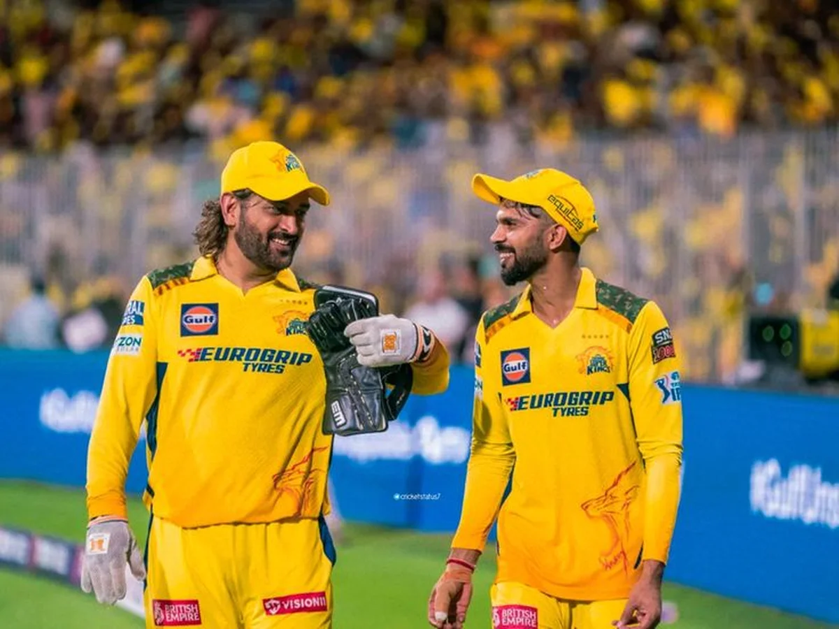 Ruturaj Gaikwad with MS Dhoni during their time together at Chennai Super Kings