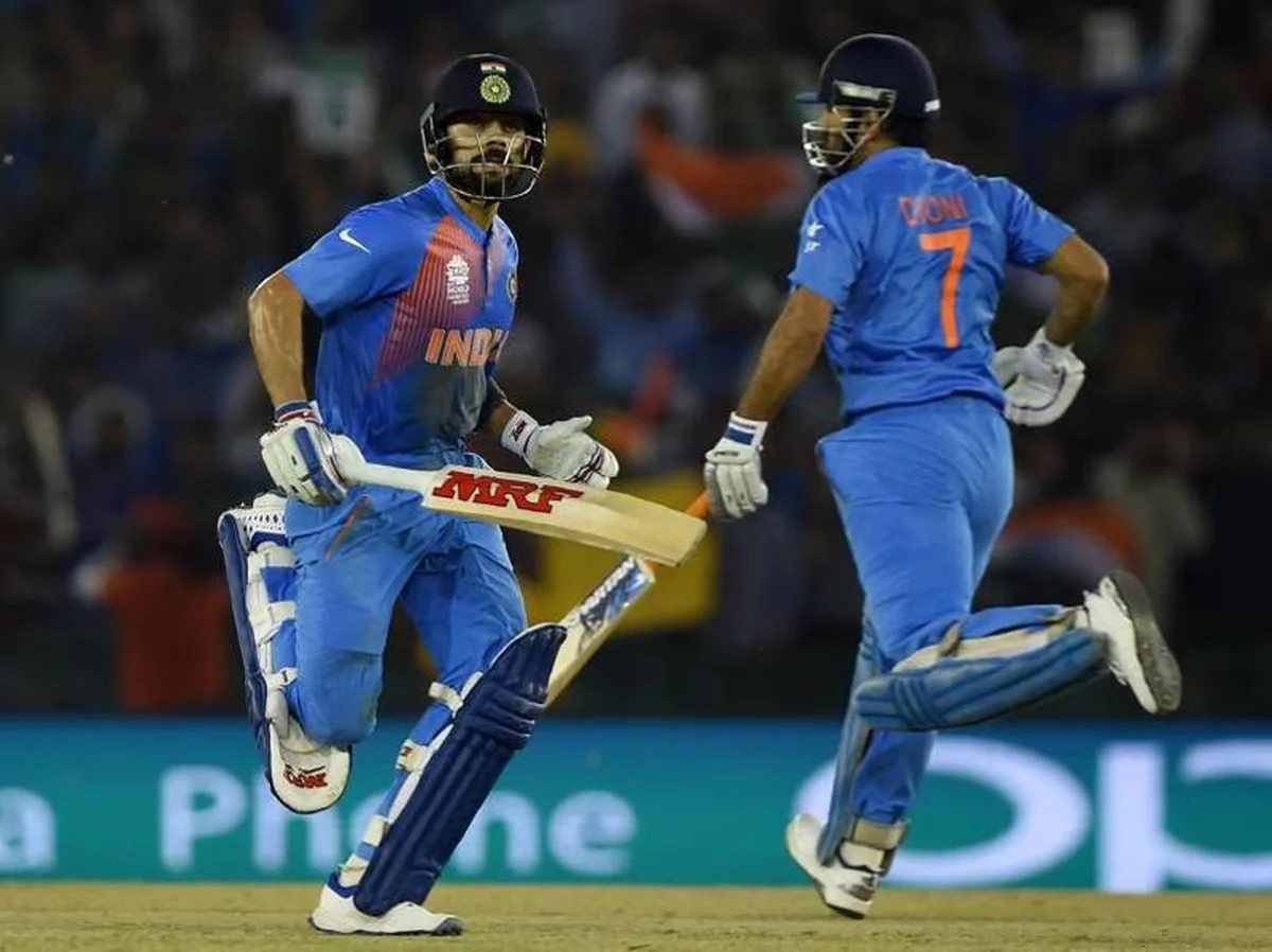 Batters rotating the strike for singles during the middle overs
