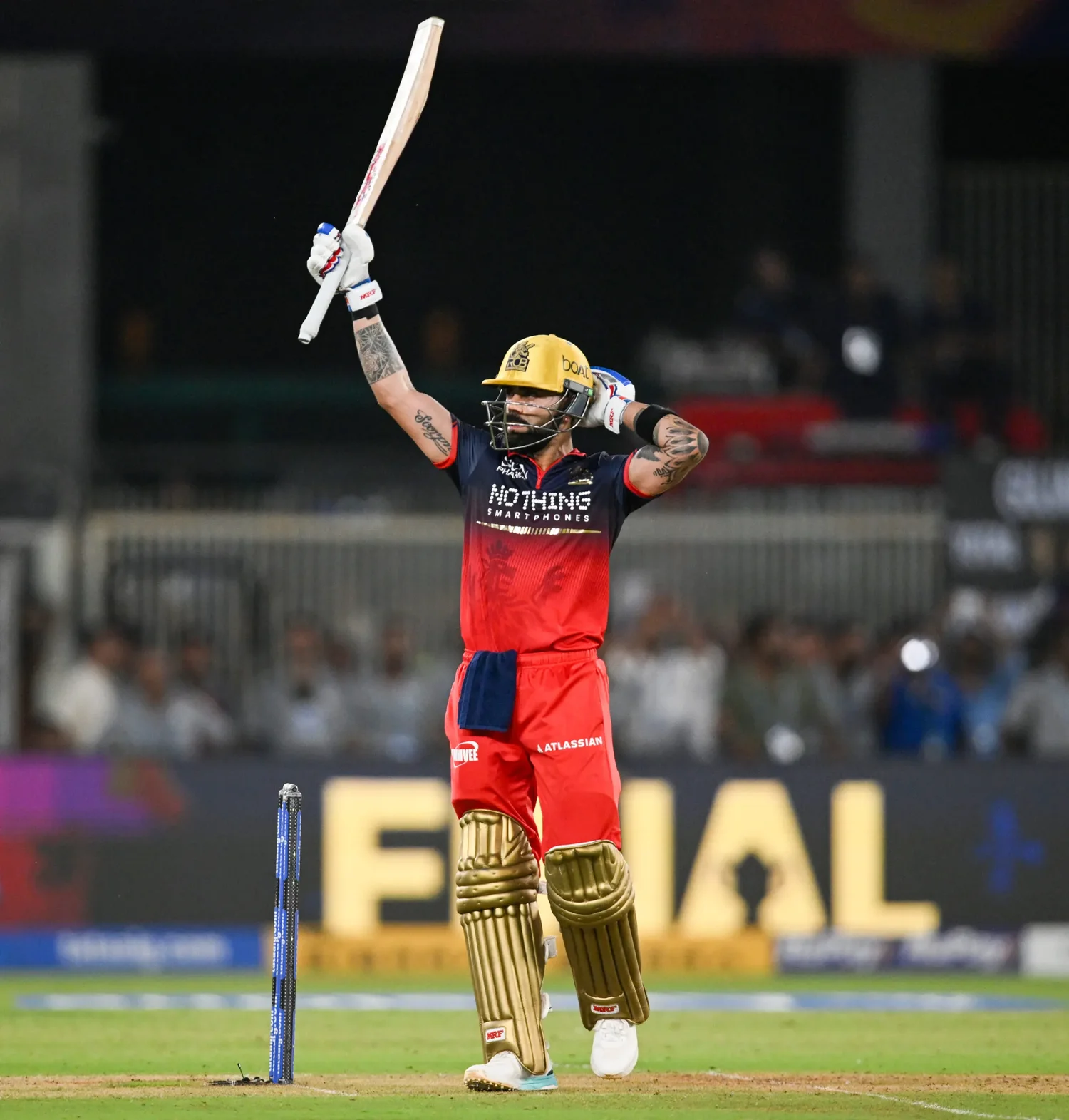 Virat Kohli batting during the IPL 2026 final, playing a match-winning knock of 75 not out