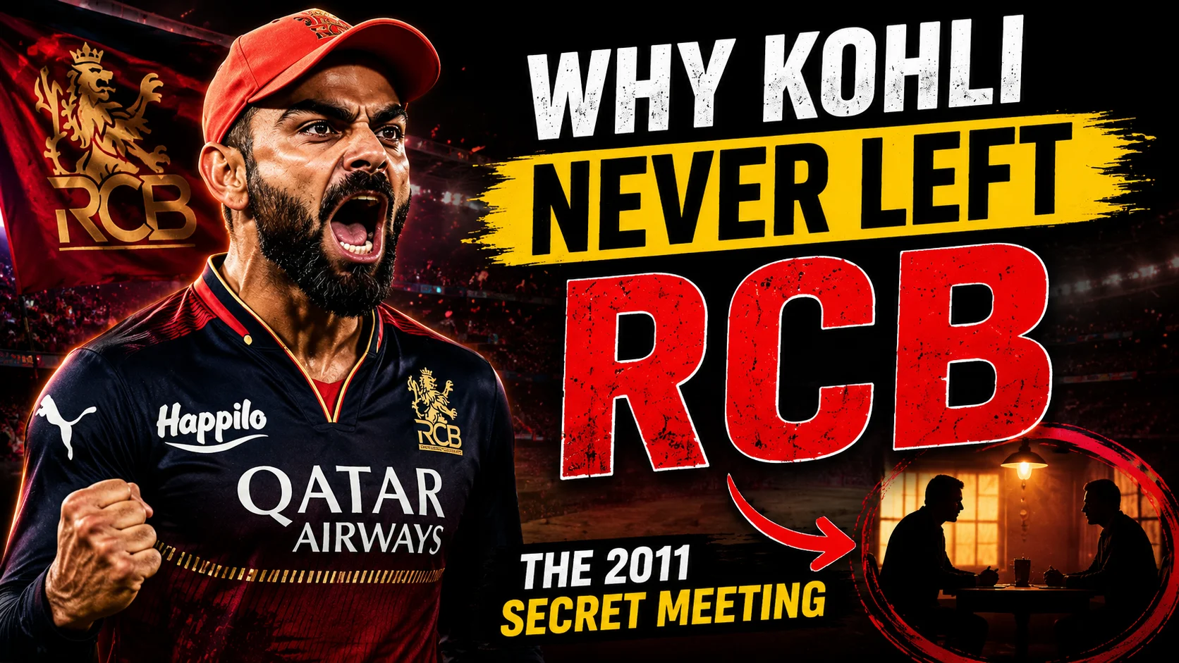 Virat Kohli celebrating in the RCB jersey, the franchise he never left
